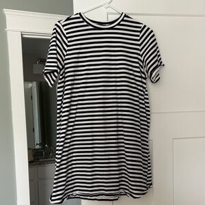 Navy Stripe Zoe Mini Tee Dress